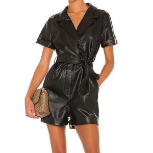 Free People vegan leather romper